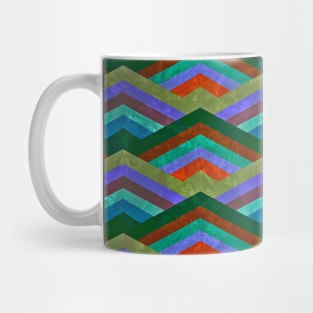 Striped Geometric Mountains Mug